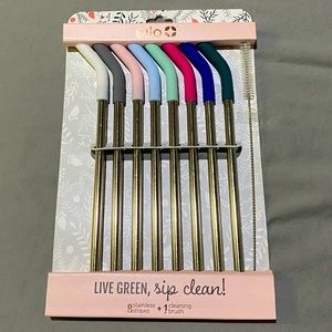 8- Pack Ello Reusable Stainless Steel Reusable Straws